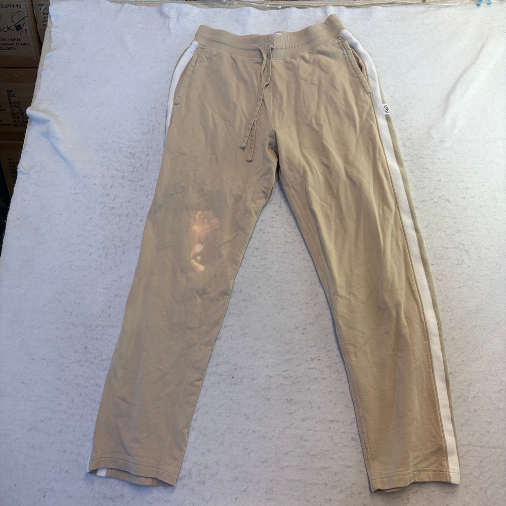 Reigning Champ Sweatpants Mens M Beige Side Stripe Joggers